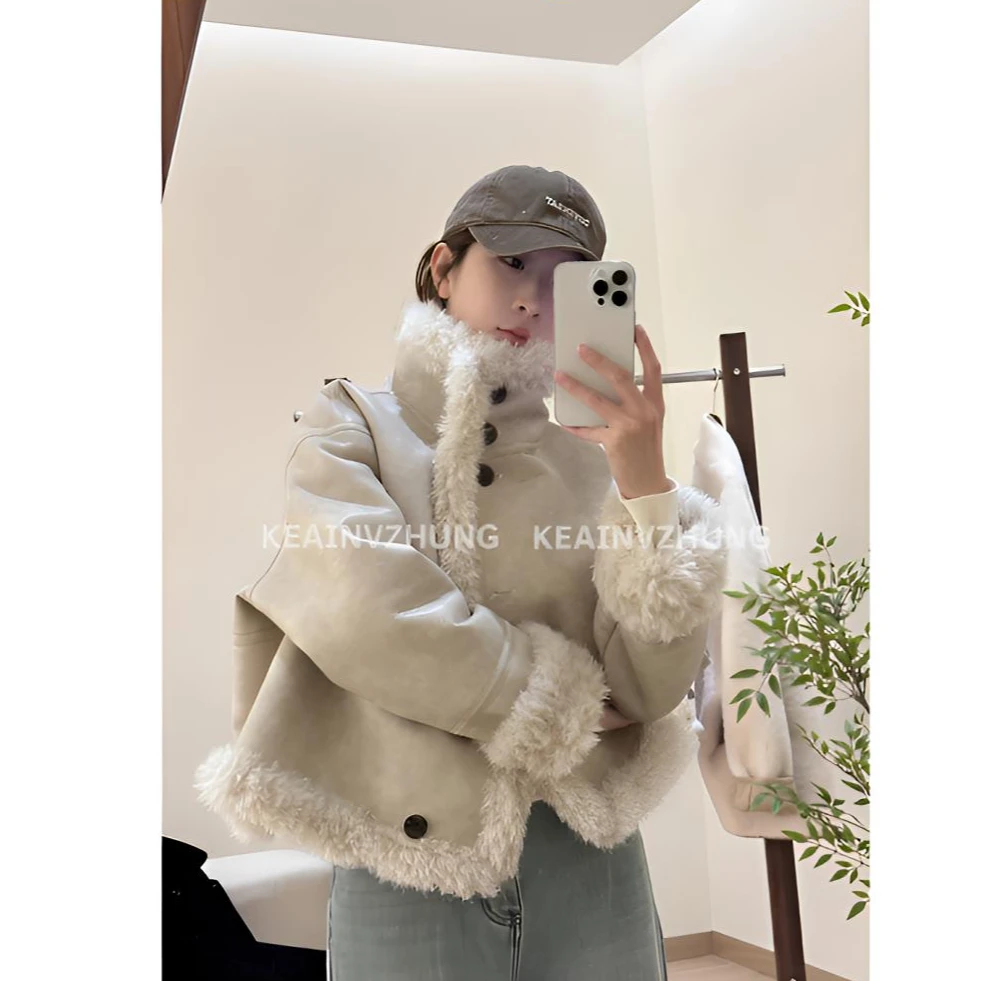 【小暖炉】只出不进-新款秋冬两面穿毛毛外套