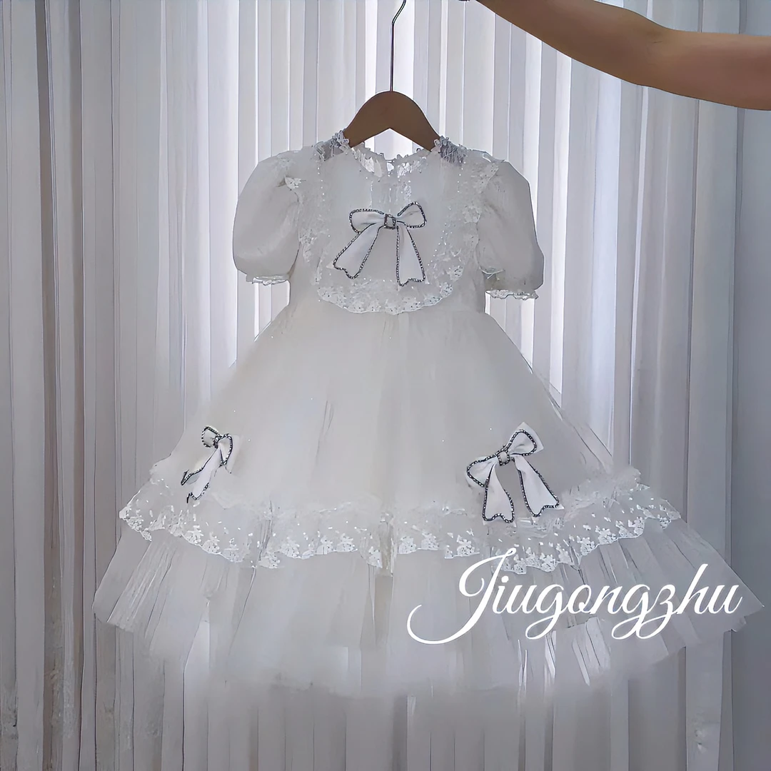 【蝶恋】女童公主裙新款洋气儿童礼服走秀淑女生日礼服夏季蕾丝气