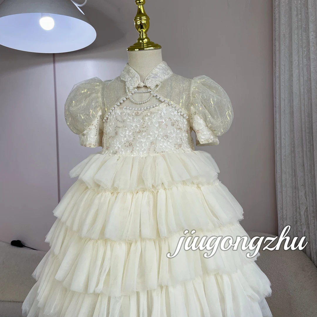 【盘口国风】女童主持人晚礼服钢琴演出服儿童公主裙紫色生日宴