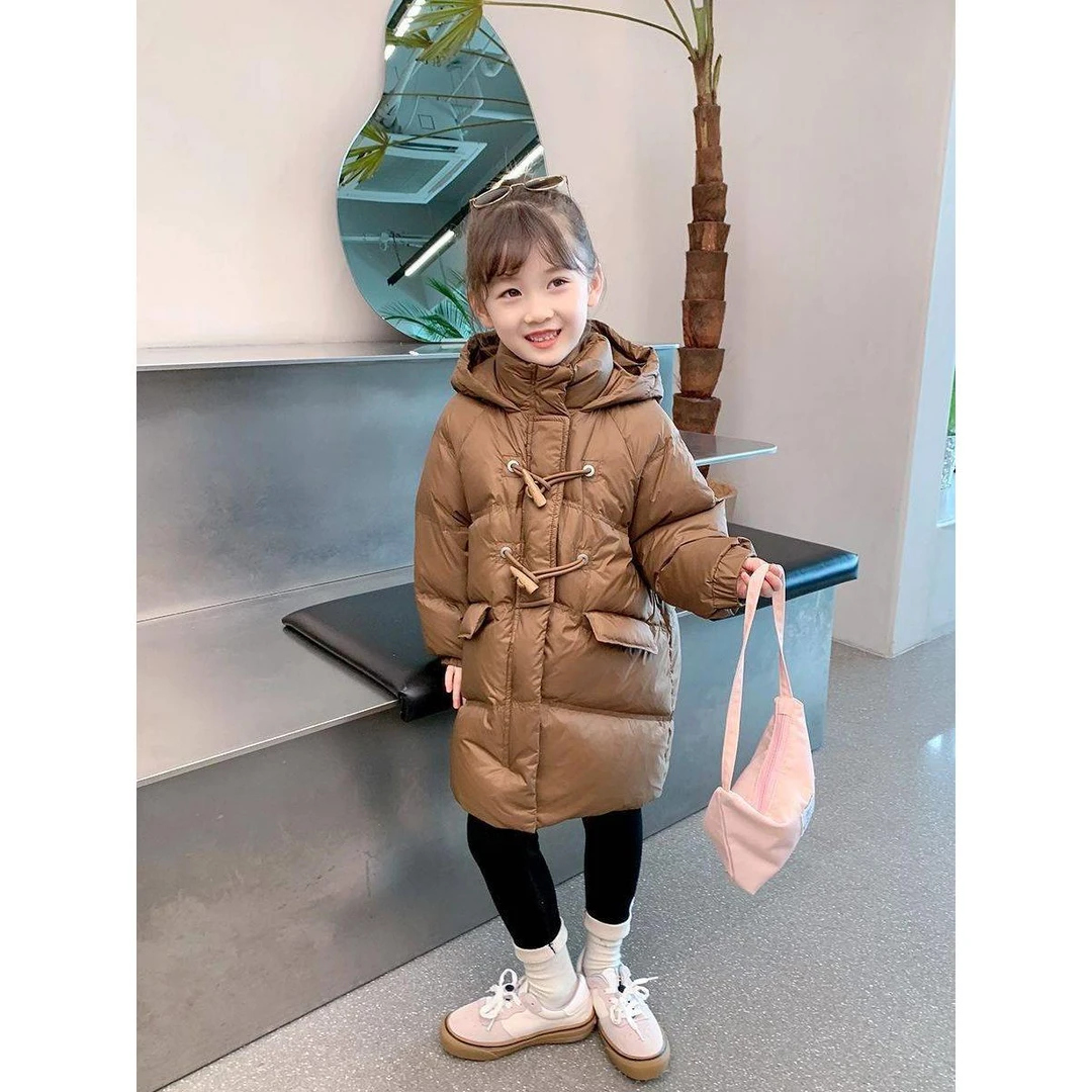 女童保暖棉服2023冬装新款棉衣儿童韩版洋气宝宝连帽冬季加厚棉袄