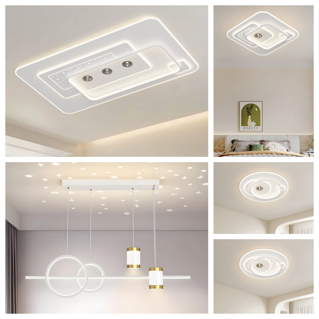 轻奢现代北欧极简长方形大厅吸顶灯方形吸顶灯中山灯饰松弛感838