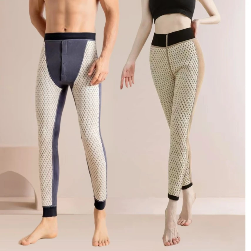 石墨烯男女同款护膝高腰打底修身加绒加厚秋冬保暖裤冬季绒裤
