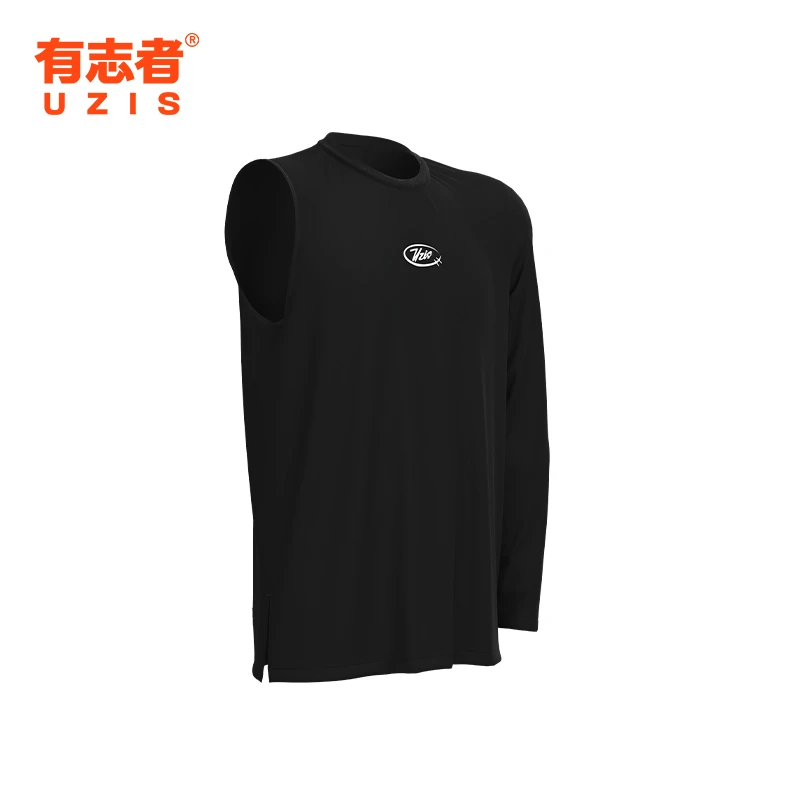 有志者UZIS运动长袖投篮服男美式篮球训练速干宽松透气单臂健身服
