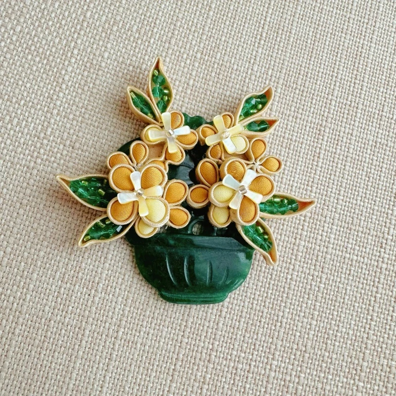 非金属布艺胸针 【桂花】胸针百搭手工复古古风简约设计师双11爆