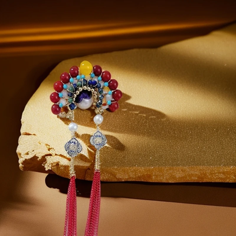 合金胸针 【旗头】胸针吊坠两用复古古典中国风彩色国潮双11爆款