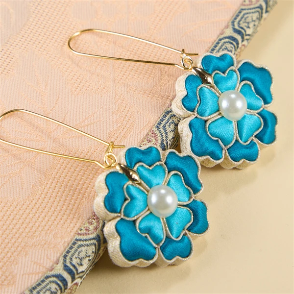 非金属布艺耳饰 【团花】手工宫廷中式时尚耳环气质百搭耳饰耳环