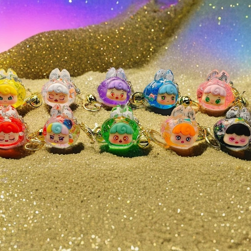 【直播拆】碎碎冰幻幻兔钥匙扣夜光流沙树脂入油摆件DIY手工制作