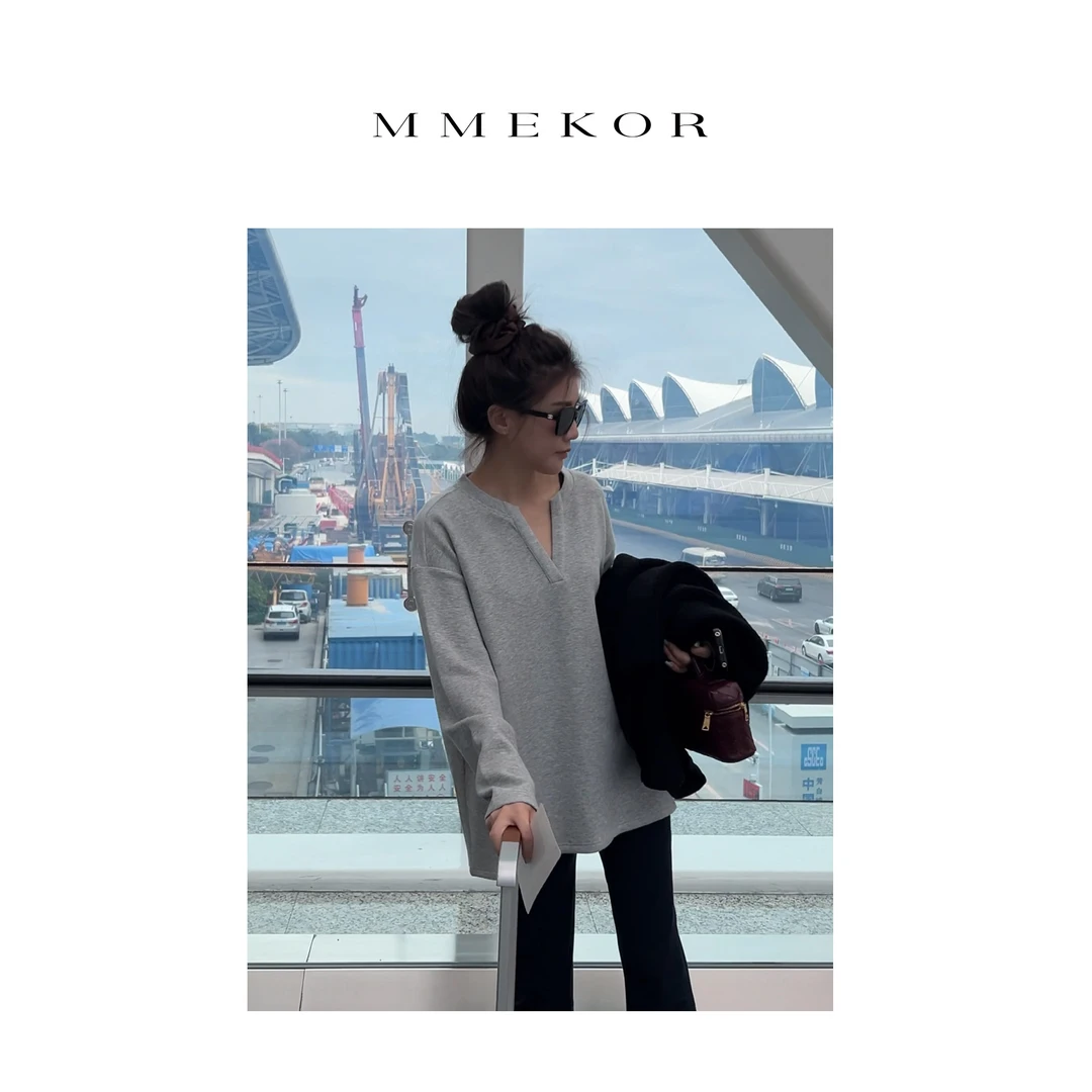 MMEKOR“叠穿公式”卫衣 2025新款高智淡人风保暖上衣 88890