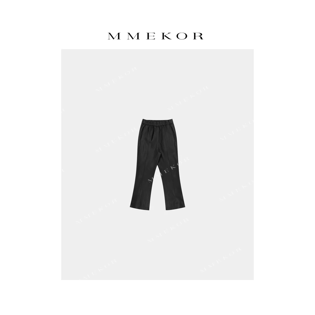 MMEKOR“开叉皮裤”摩登街头修身百搭休闲裤 79556