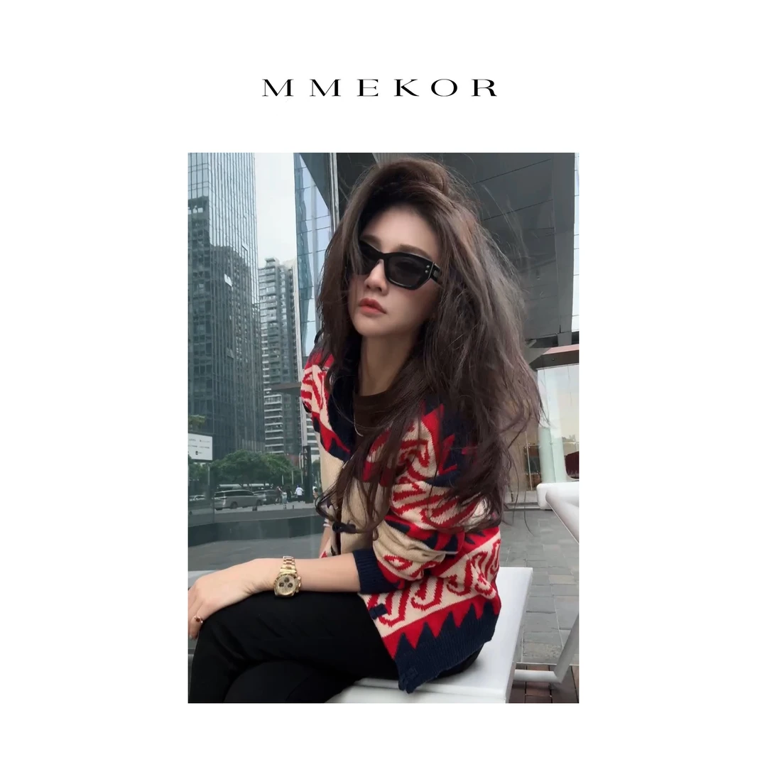 MMEKOR“古希腊美神”毛衣 2025新款千金玛德琳复古上衣 88873
