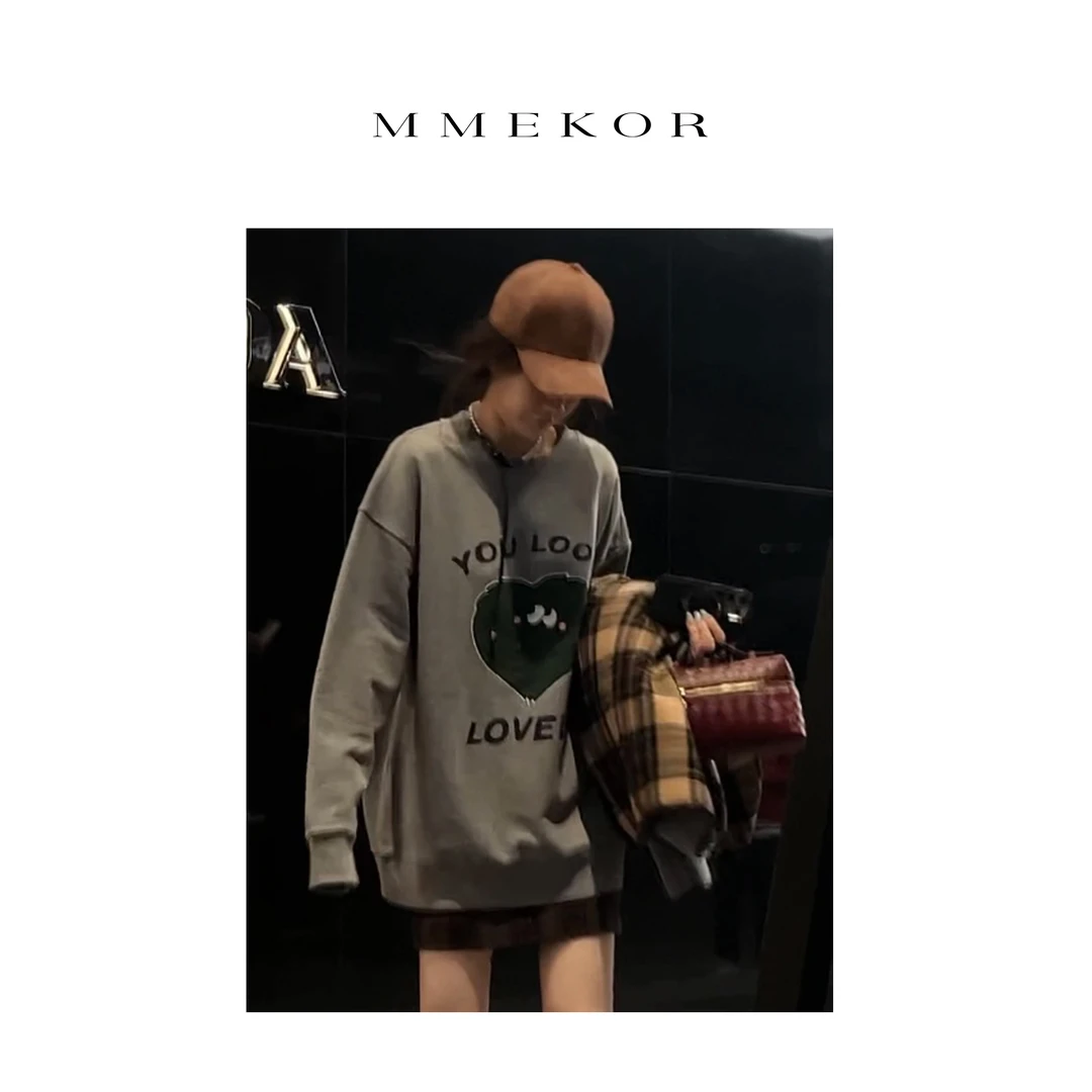 MMEKOR“韩综卫衣” 2025新款活力常青藤百搭加绒上衣 88953