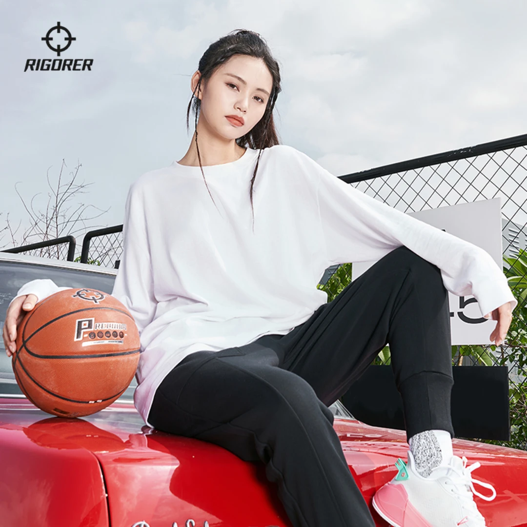 准者长袖T恤男女篮球打底衫训练运动美式上衣纯色宽松休闲卫衣