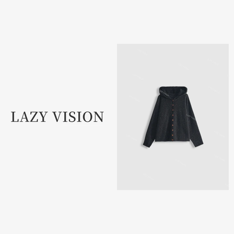 LAZYVISION女士连帽毛衣外套针织帽衫ZMD-20930小小