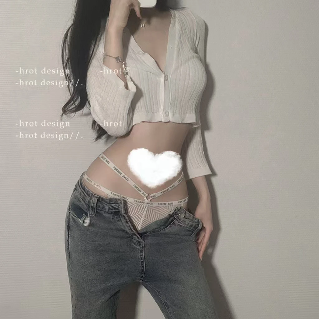 【交叉A腰】性感交叉绑带蕾丝火辣内裤女夏薄款低腰三角裤