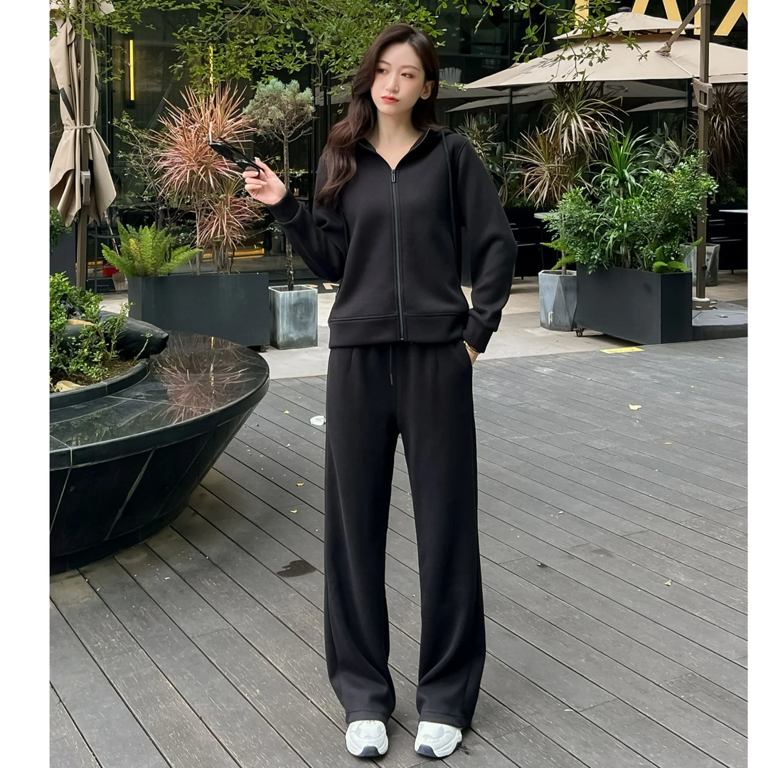 8525身形计弧形袋考拉绒直筒裤