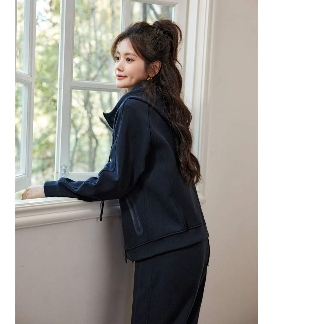 身形计防风外套连帽秋冬运动休闲加绒长袖时尚外套9917