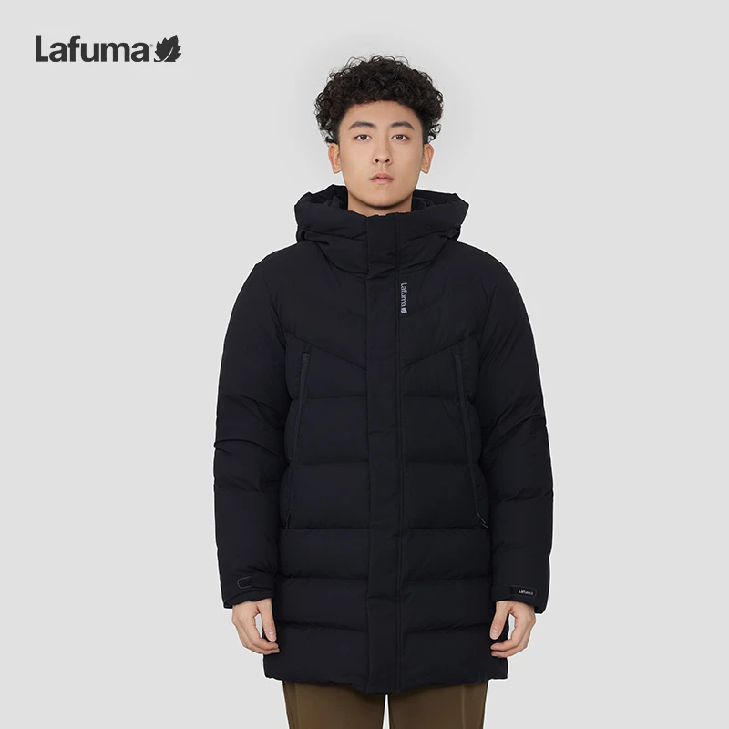 LAFUMA乐飞叶户外中长款鹅绒羽绒服男可拆卸帽防寒外套LMJU4DH80