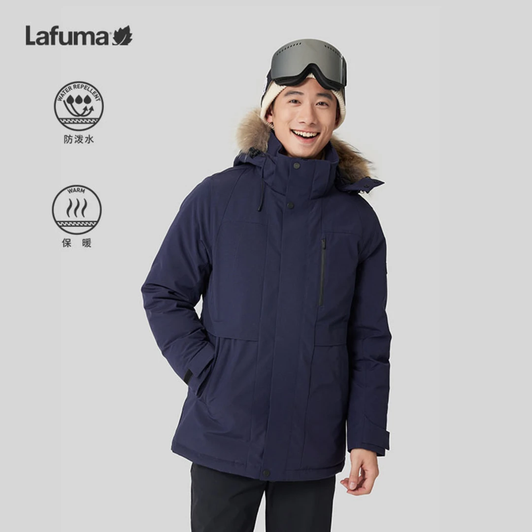 LAFUMA乐飞叶秋冬防泼水大鹅绒羽绒服情侣款派克外套LMJU3DH05