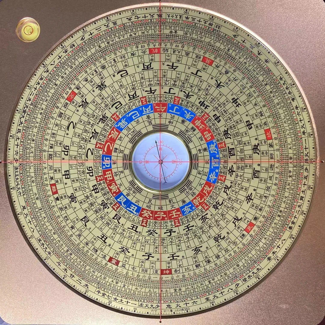 山龙头6寸铝镁合金三合/综合/三元铜面罗盘（金色）