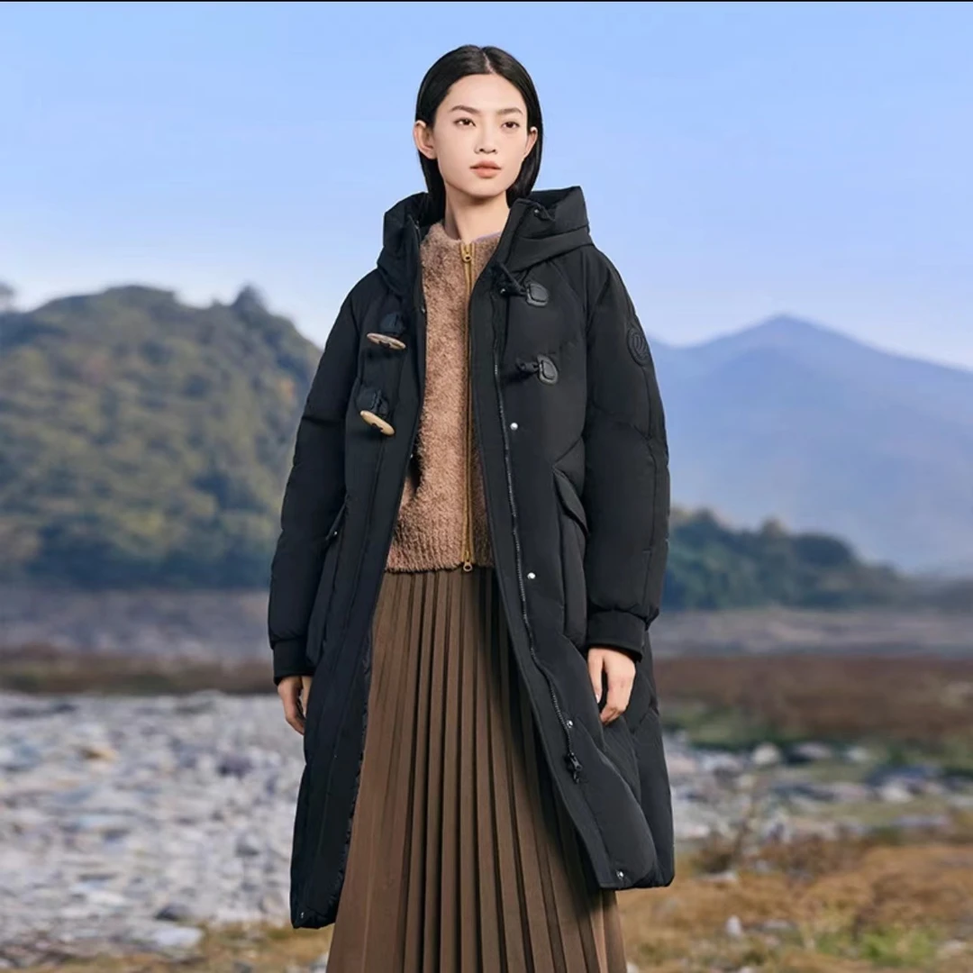 【反季热卖】波司登2023冬季新款女中长款连帽宽松时尚休闲羽绒服