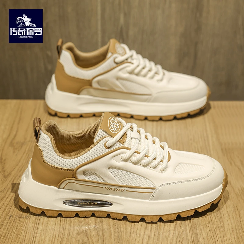 传奇保罗2024夏季新款男士气垫百搭时尚透气休闲网面软底运动男鞋