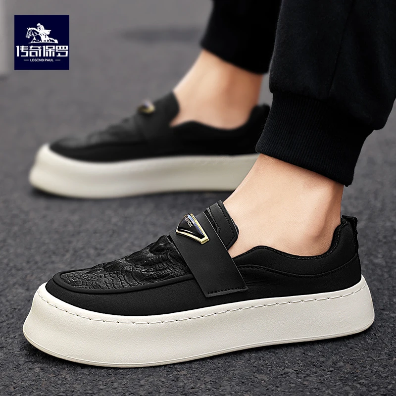 传奇保罗2024新款潮流软底男士一脚蹬懒人鞋夏季透气时尚休闲男鞋