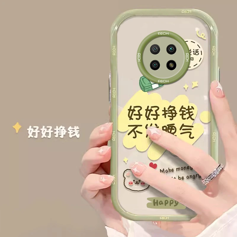 红米note9-5G手机壳新款网红透明全包气囊防摔硅胶软壳女创意可爱