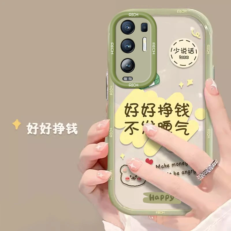 pdrmoo手机壳新款网红透明全包气囊防摔硅胶软壳女OPPOReno5pro+