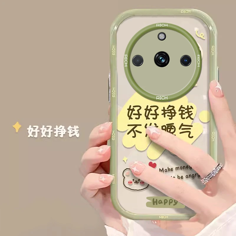 realme11PRO手机壳新款网红透明全包气囊防摔硅胶软壳女创意可爱