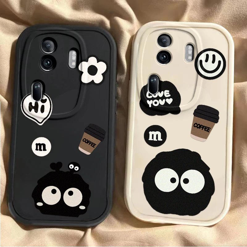 opporeno11pro手机壳煤球全包摄像头磨砂男女硅胶软壳防摔保护套