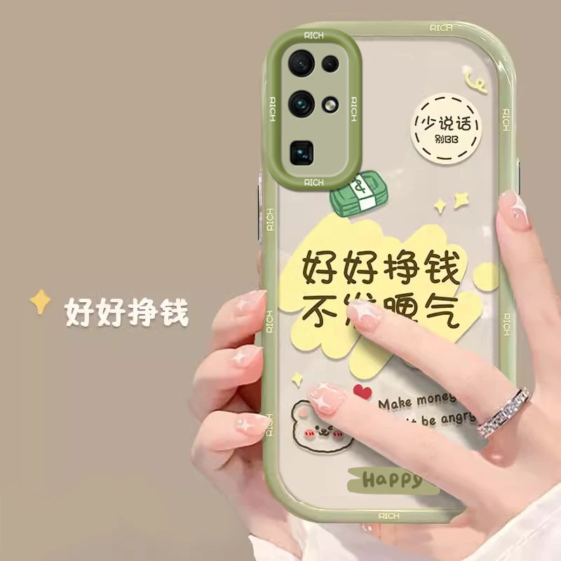 荣耀30手机壳新款网红透明全包气囊防摔硅胶软壳女款创意可爱简约