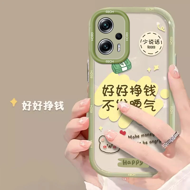红米note12Tpro手机壳新款网红透明全包气囊防摔硅胶软壳女款创意