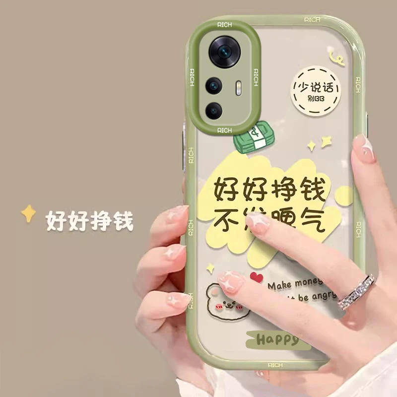 红米k50ultra手机壳新款网红透明全包气囊防摔硅胶软壳女创意可爱