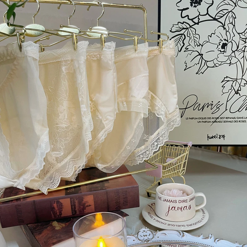 【轻奢混搭】夏季薄款法式性感纯欲风蕾丝内裤女士2024新款三角裤头