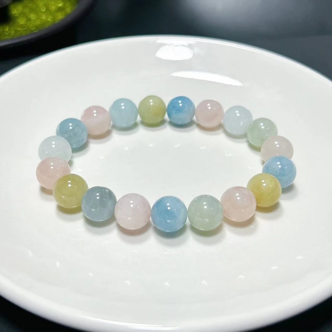 天然摩根石海蓝宝多宝手串糖果马卡龙冰淇淋彩色正品仙气手链气质