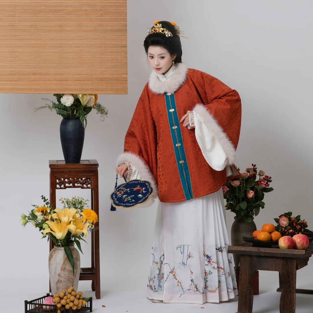 新四时芳华【陈小君】明制汉服女昭君袄圆领半袖披袄加绒秋冬款