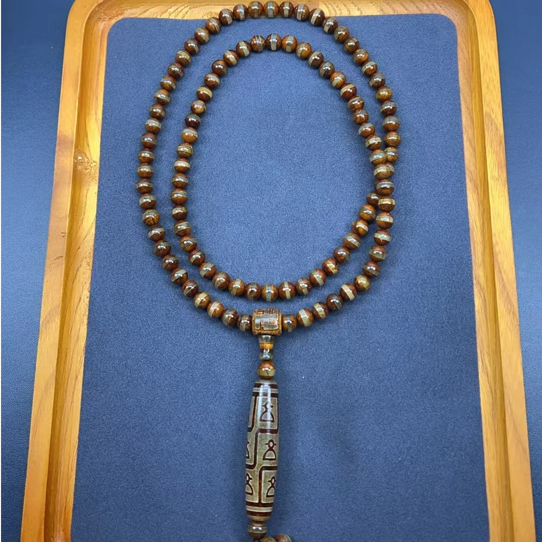 藏式经典108粒9c吊坠项链