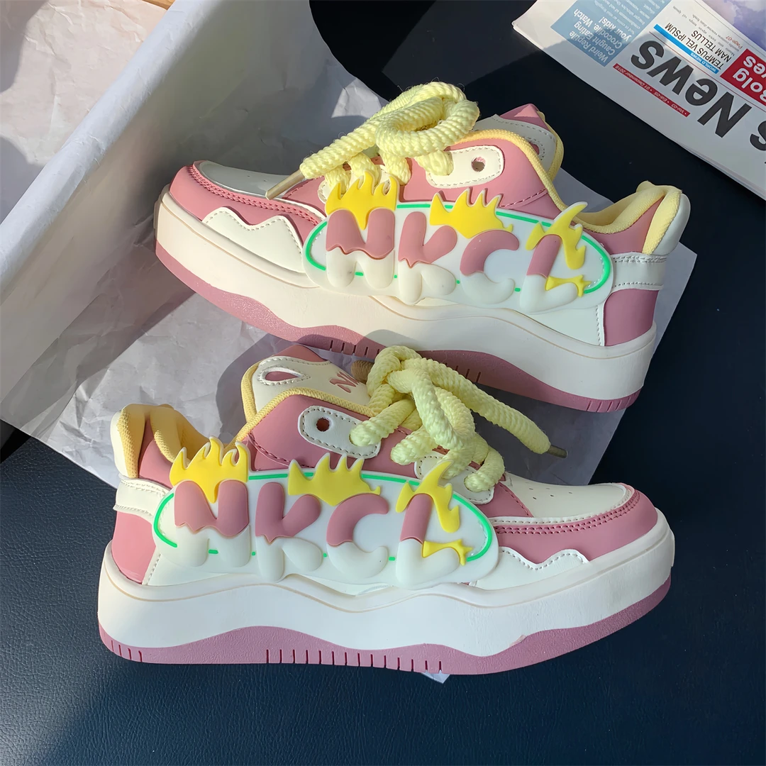 小众板鞋高级感韩版厚底潮鞋2023新款学生小白鞋百搭低帮休闲鞋