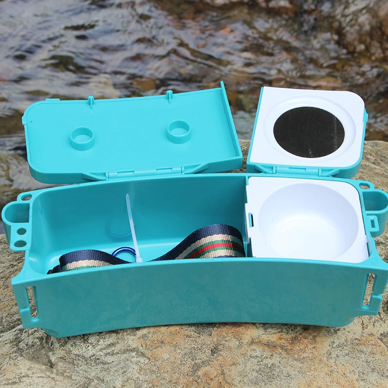 新款腰挂式拉饵盘走钓水中钓鱼装备溪流钓腰带多功能饵料盒面筋盒