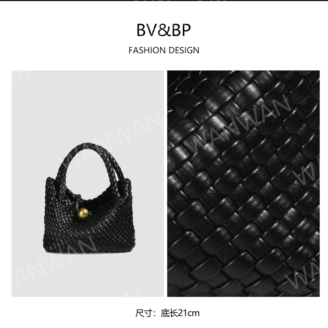 BV&BP新款高级质感手工编织小托特包手提菜篮子包BV1971-黑色