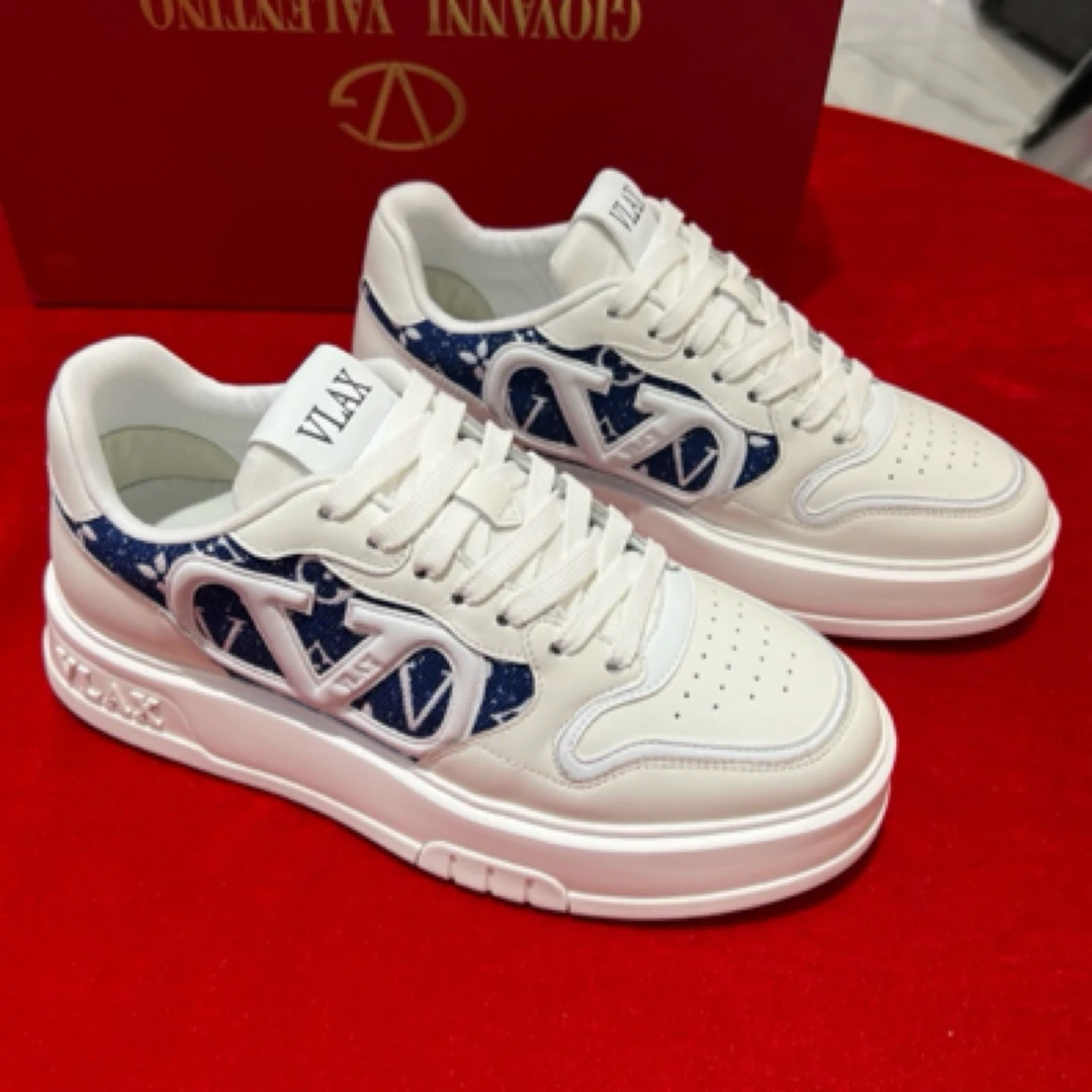 新款高端正品V-LAX男士休闲百搭商家潮流透气真皮休闲板鞋