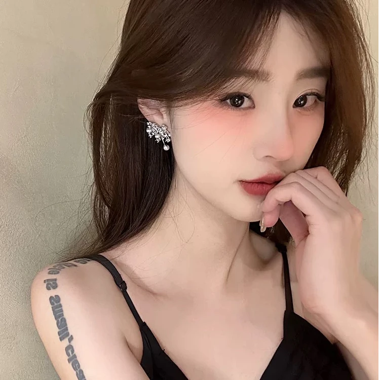 铜合金亚克力耳饰 玫瑰同款重工璀璨星云设计感耳环耳钉潮气质A99