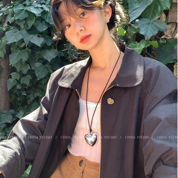 铁合金树脂吊坠 韩国博主fever同款爱心吊坠项链女2024新款爆B25