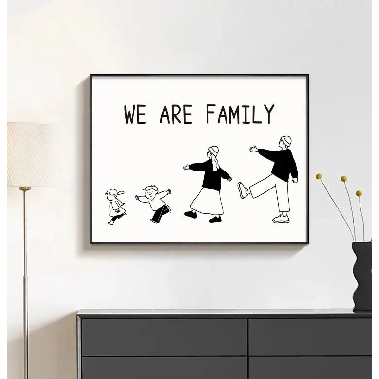 极简风幸福一家人电表箱挂画装饰免打孔背景墙装饰画2025最新款