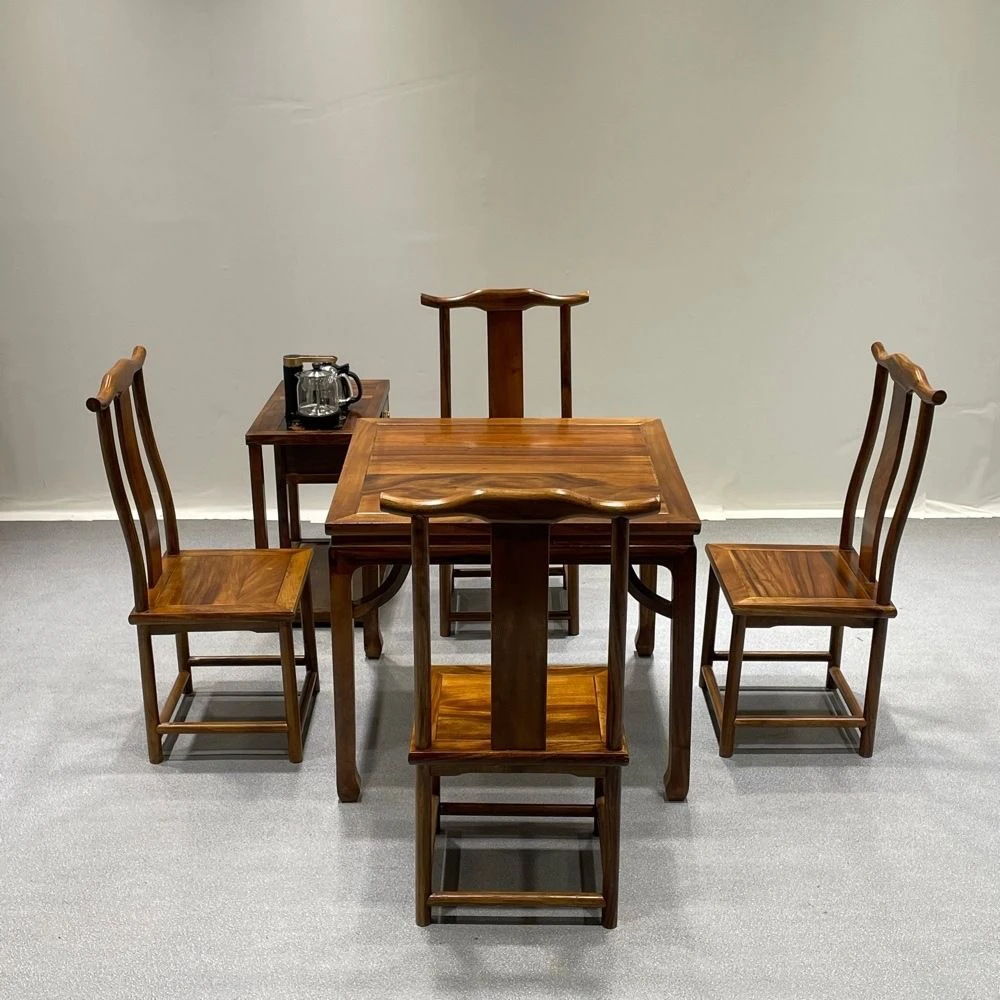 名贵南美胡桃木八仙桌休闲四方桌实木新中式阳台桌方桌茶桌椅餐桌