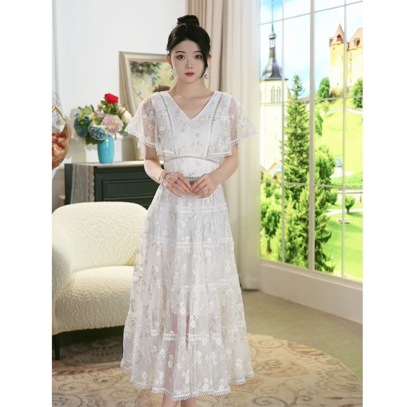 【安妮轻奢】2024夏季新款气质轻奢连衣裙时尚法式裙子8212607