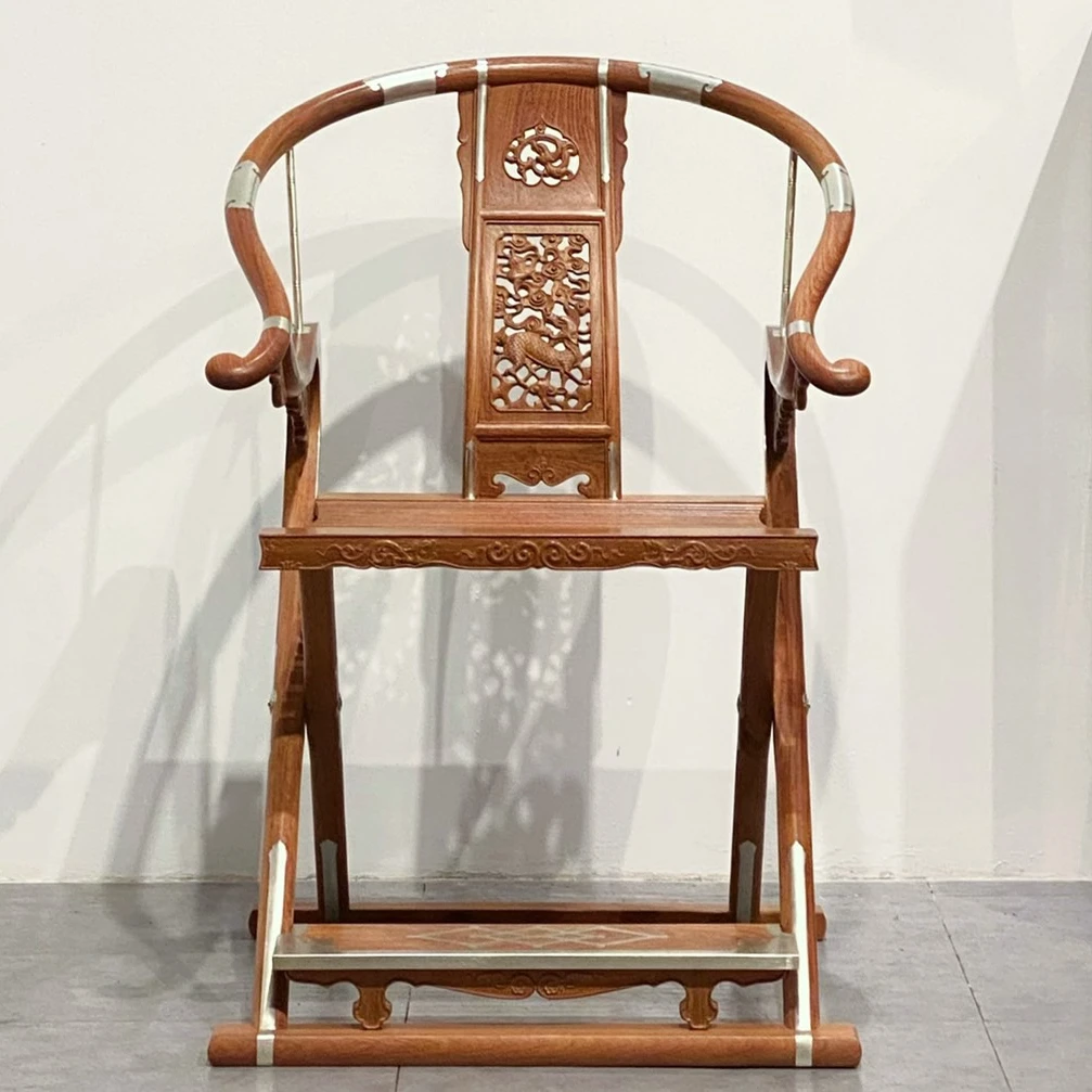 【缅甸花梨】交椅 头把交椅 折叠椅