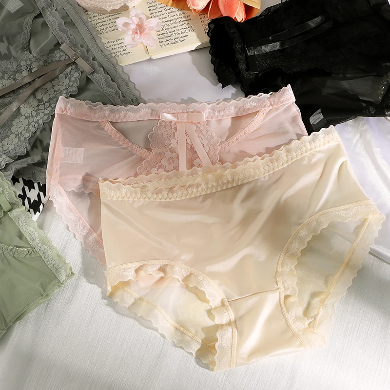 【牛奶般丝滑轻薄透气蕾丝女士内裤】3728 1