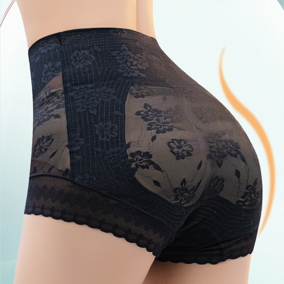 【花屁股】【美臀轻薄网纱中高腰轻塑裤】308D