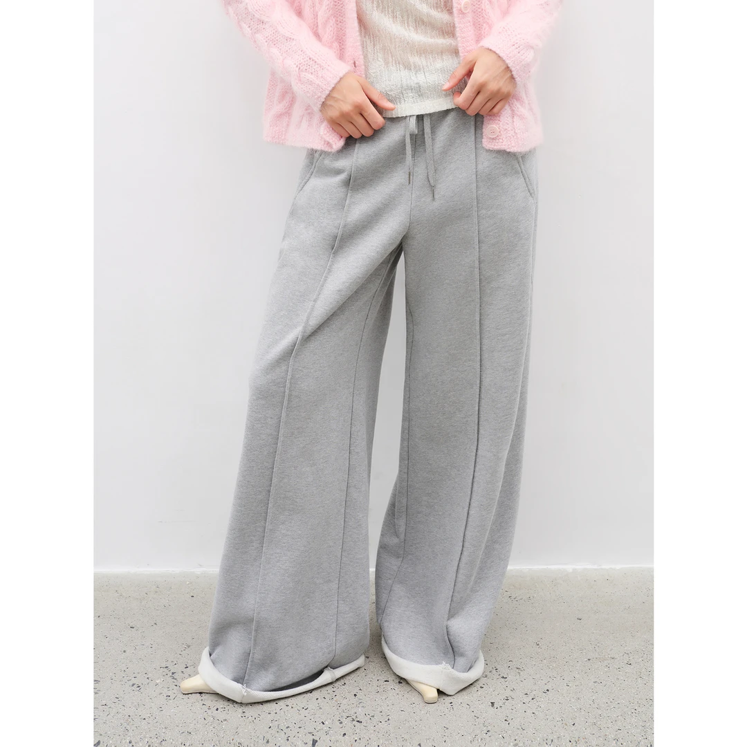 付智恩 自在踱步 休闲舒适不规则分割阔腿卫裤